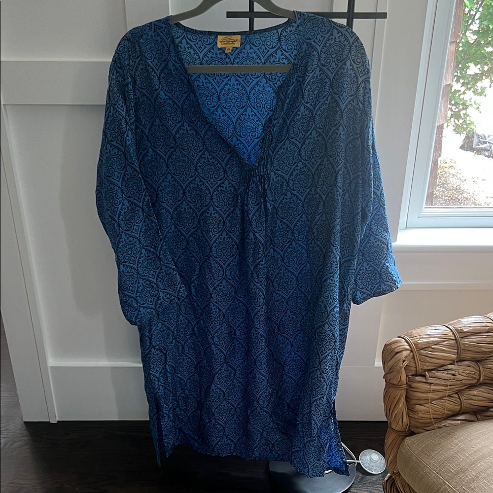 Roberta Roller Rabbit Blue and Black Patterned Tunic